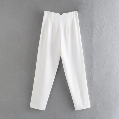 High-Waist Casual Office Pants