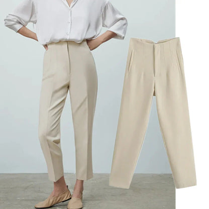 High-Waist Casual Office Pants