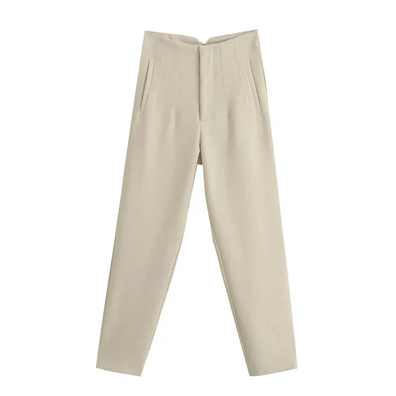 High-Waist Casual Office Pants