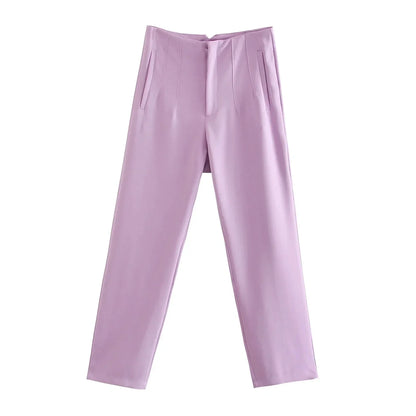 High-Waist Casual Office Pants