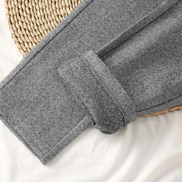 High-Waist Wool Harem Pants